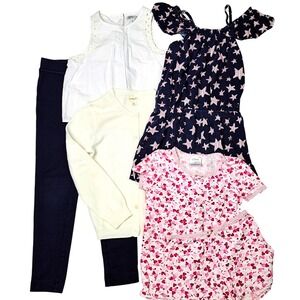 Girls Clothing 6 piece Bundle 6-7 Crewcuts J.Crew Cat&Jack Esme Pajamas Romper